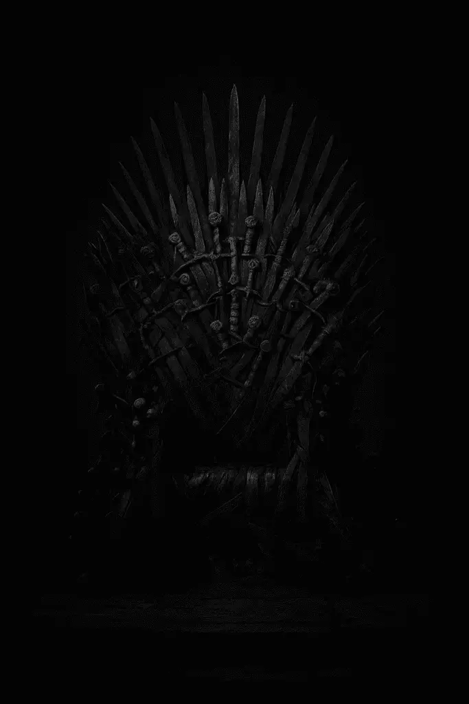 Iron Throne in Shadow Wallpaper Iron Throne in Shadow – The symbol of power in grayscale, enhanced in 4K.