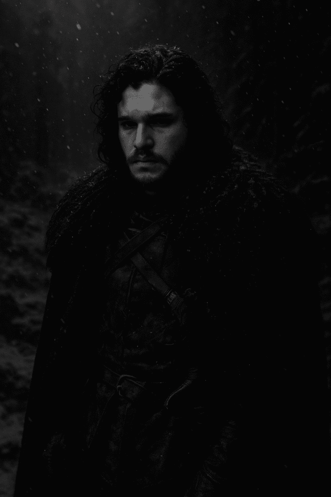 Jon Snow in the North Wallpapers Jon Snow in the North – Surrounded by snow and shadows, ideal for lovers of Stark.