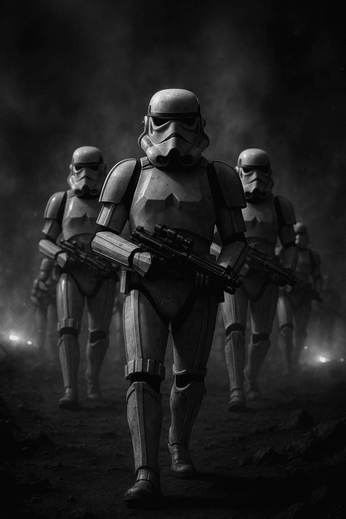 Stormtroopers Marching Wallpapers Stormtroopers Marching – Monochrome with battlefield lighting.