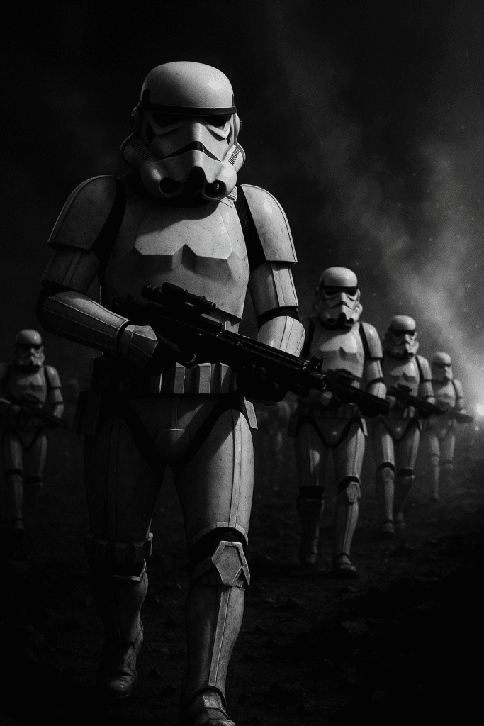 Stormtroopers Marching Wallpapers Stormtroopers Marching – Monochrome with battlefield lighting.