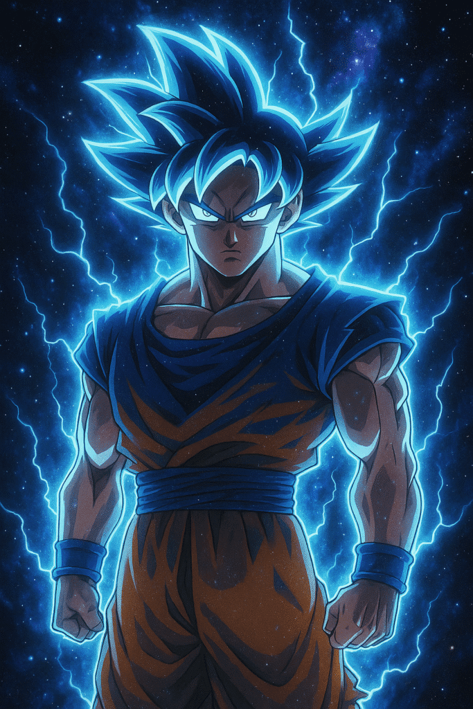 Goku's Ultra Instinct Glow Wallpapers Goku Ultra Instinct Glow – Dark cosmos with lightning aura.